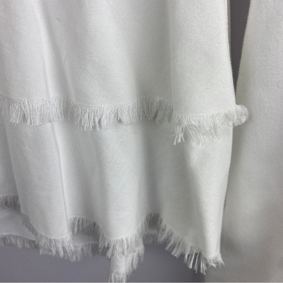BELLA Dahl White Tencel Fringe Button Down Shirt XS - Picture 7 of 10